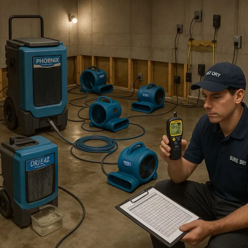 Structural Drying and Dehumidification process in Fulda, MN